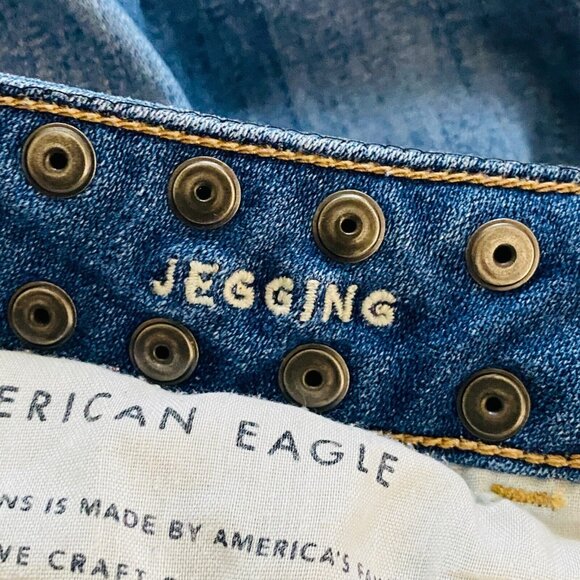 American Eagle Jegging Jeans Women's Size 6 Short Next Level Stretch Studded - Picture 12 of 13